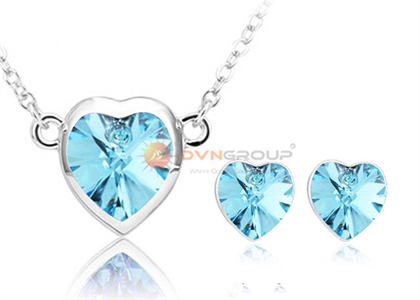 Rhodium Plated | Gemstone Pendant Sets